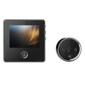 Išmanioji durų akutė su LCD monitoriumi ir kamera – skirta spalvotam vaizdo rodymui bei nuotraukų įrašymui namuose.