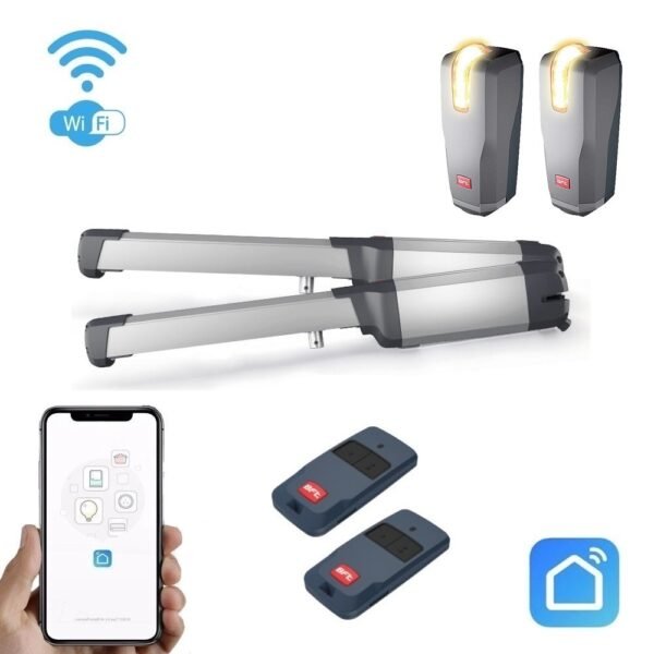 BFT PHOBOS BT A25 varstomų vartų automatikos komplektas su Wi-Fi valdymu telefonu, LED fotoelementais ir nuotolinio valdymo pulteliais